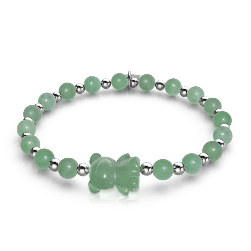 Lucky Artio | Gemmy Bear Bracelet | Green Aventurine