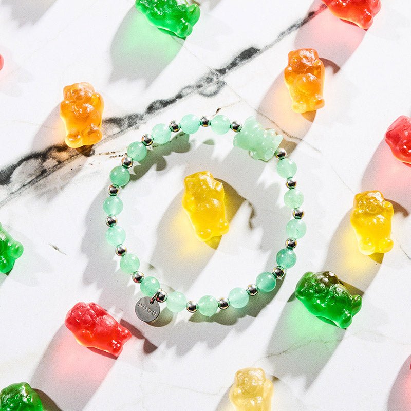 Lucky Artio | Gemmy Bear Bracelet | Green Aventurine