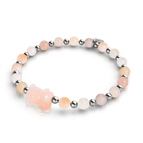 Sahara | Gemmy Bear Bracelet | Peach Carnelian x Silver