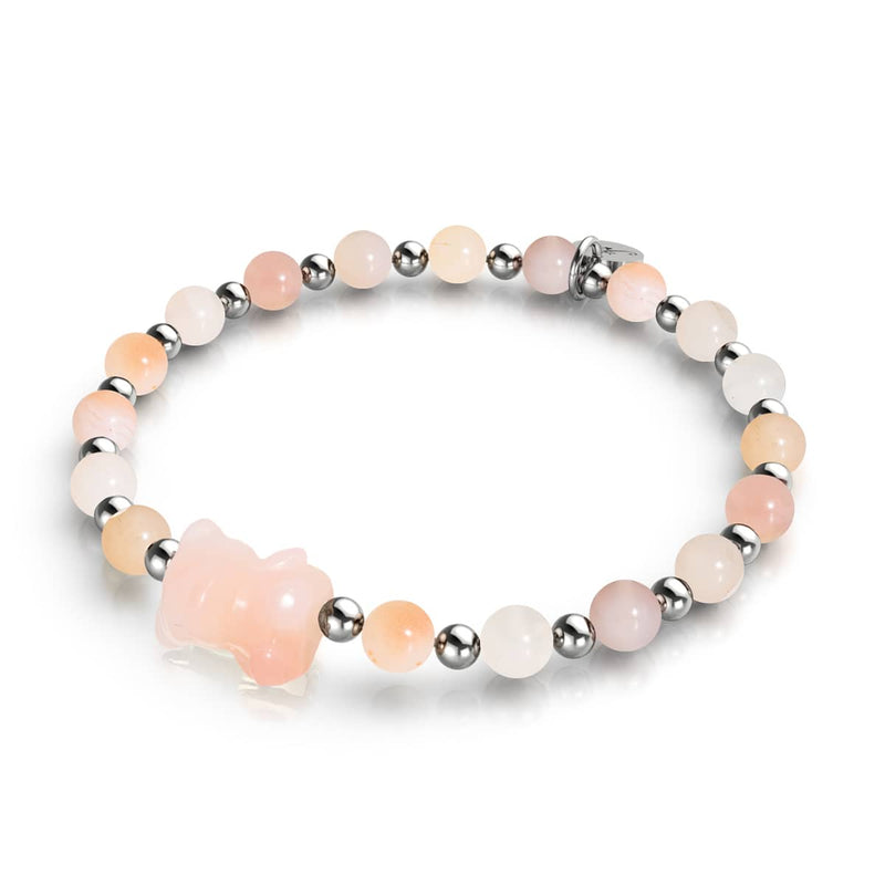 Sahara | Gemmy Bear Bracelet | Peach Carnelian x Silver