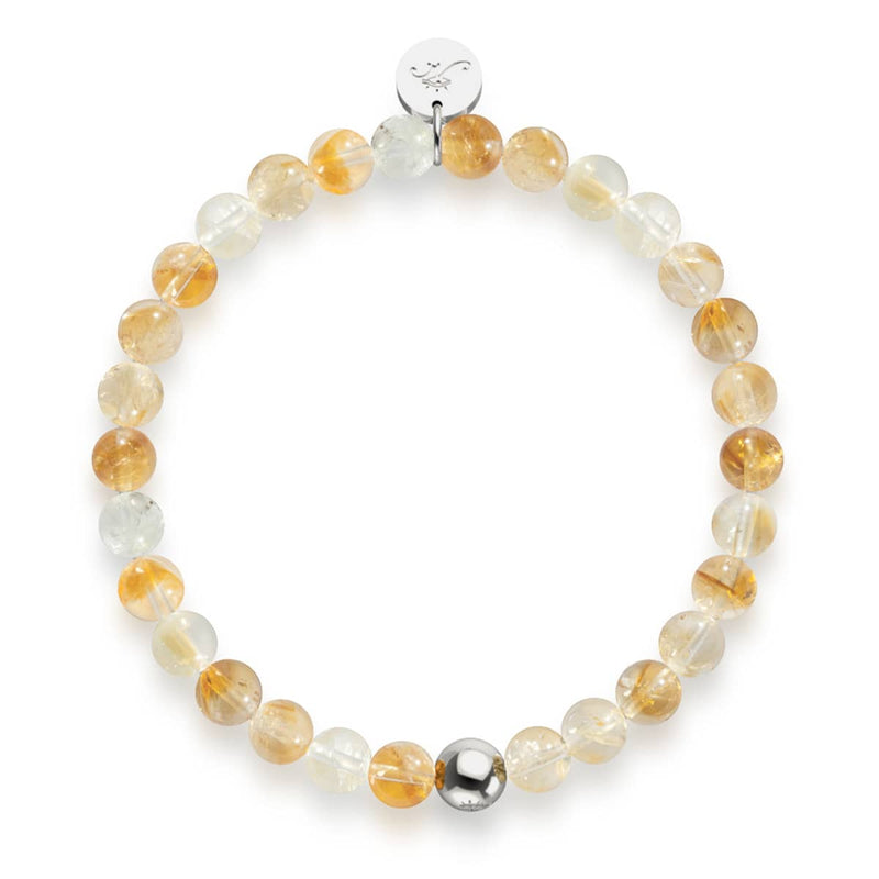 Citrine | Silver | Healing Gemstone Bead Bracelet