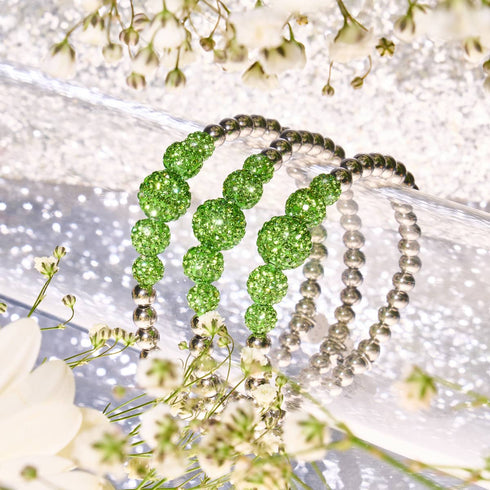 Palm Green | Crystal Cascade Kikiballa Bracelet