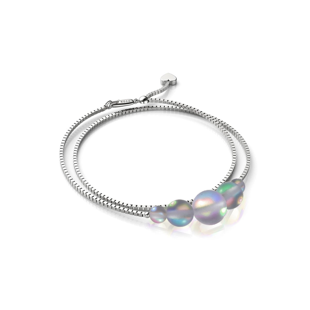 Grey | .925 Sterling Silver | Mermaid Glass Infinity Clasp Anklet