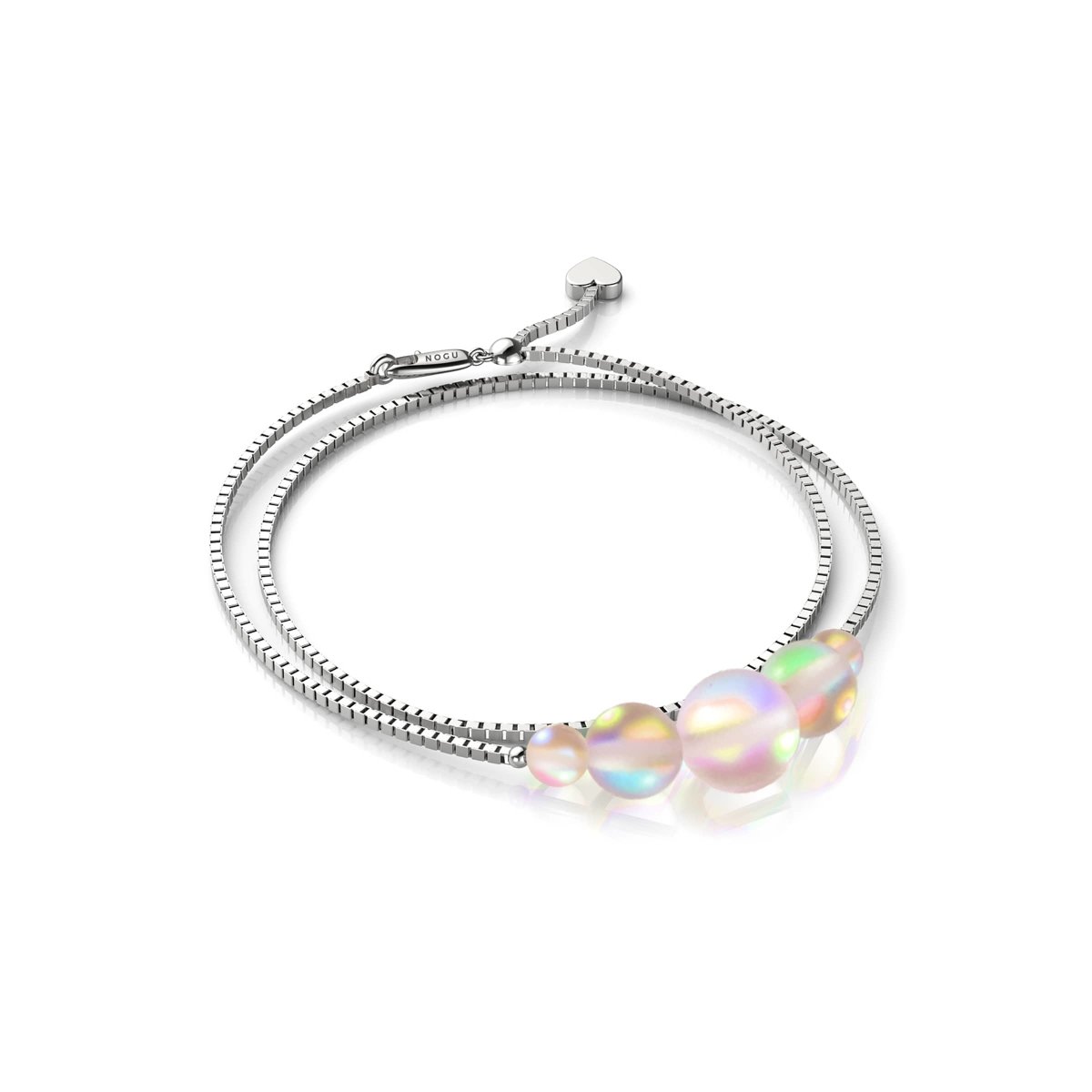 Peach | .925 Sterling Silver | Mermaid Glass Infinity Clasp Anklet