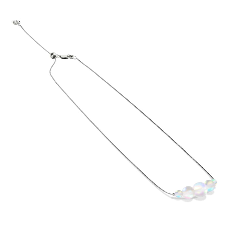 Rainbow White | .925 Sterling Silver | Mermaid Glass Infinity Clasp Anklet