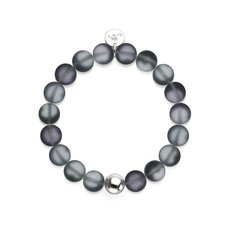Carbonite | Silver | Mermaid Glass Statement Bracelet