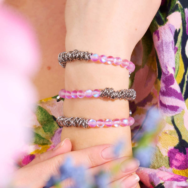 Lavender | Silver | Mermaid Glass x Links of Love Bracelet