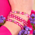 Magenta | Silver | Mermaid Glass Bead Bracelet