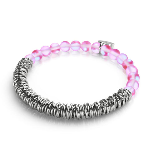Pink | Silver | Mermaid Glass x Links of Love Bracelet
