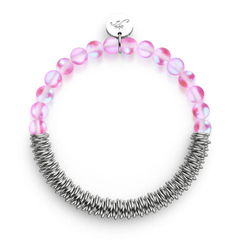 Pink | Silver | Mermaid Glass x Links of Love Bracelet