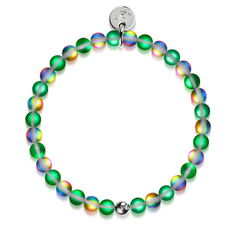 Unicorn Green | Silver | Mermaid Glass Bead Bracelet