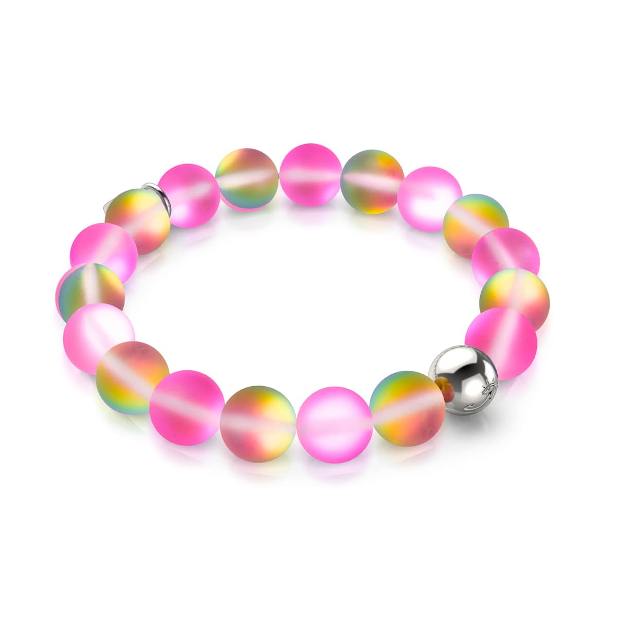 Unicorn Pink | Silver | Mermaid Glass Statement Bracelet