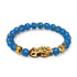Pixiu Feng Shui Bracelet | WATER Element | Blue Agate x 18k Gold