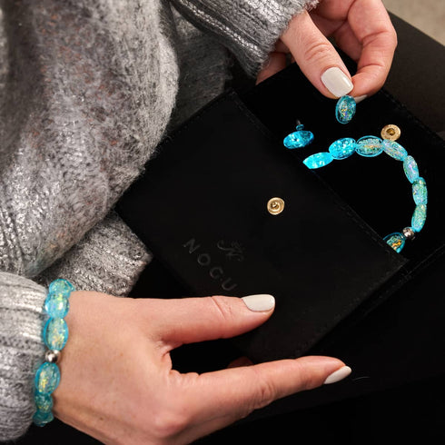 Turquoise | .925 Sterling Silver | Firework Glass Pebble Earrings