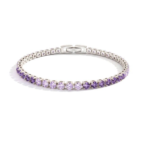 Violet Ombre Crystal x Rhodium | Tennis Club Bracelet