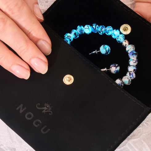Blue Period | .925 Sterling Silver | Picasso Firefly Glass Diamonds Stud Earrings