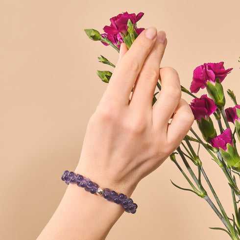 Purple Cloud | .925 Sterling Silver | Cheshire Glass Bubble Bracelet