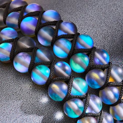 Grey | Silver | Double Mermaid Glass Bracelet
