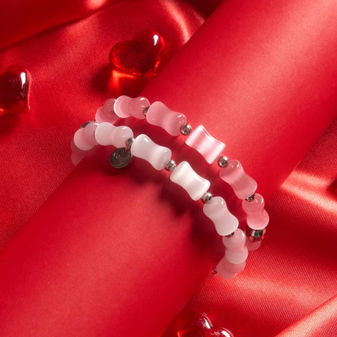 Moonlit Glow | Ethereal Hourglass Cheshire Glass Bracelet