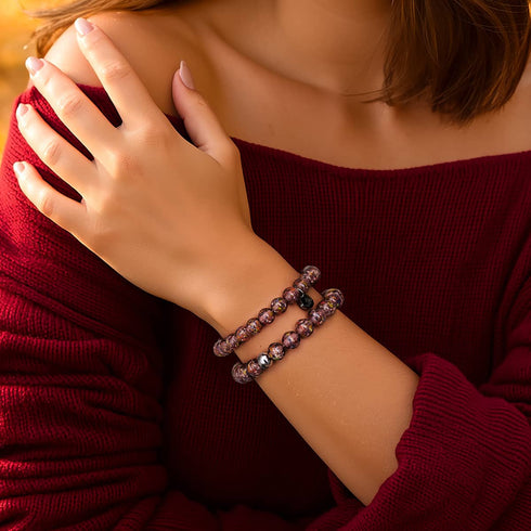 Mystic Purple | Firefly Glass Confetti Bracelet