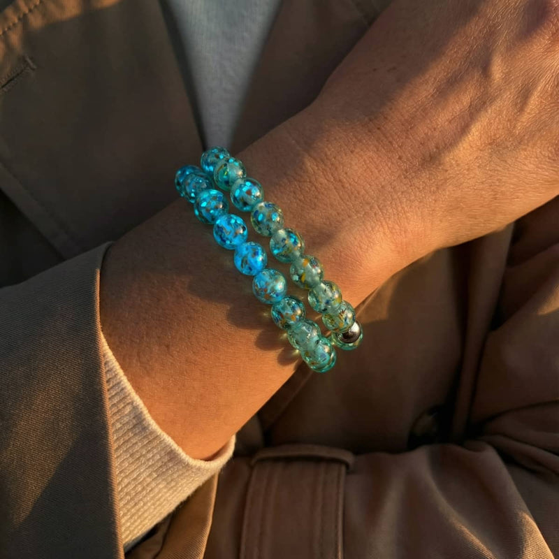 Teal | Firefly Glass Confetti Bracelet