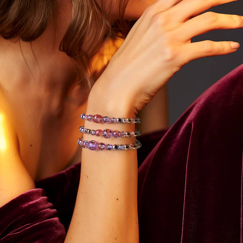 Lilac | Firefly Glass Confetti Cascade Bracelet