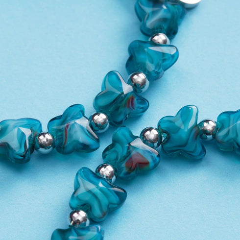 Teal Flutter | Gem Glass Butterfly Bracelet