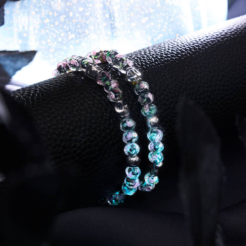 Midnight Blossom | Firefly Glass Diamonds Skull Bracelet