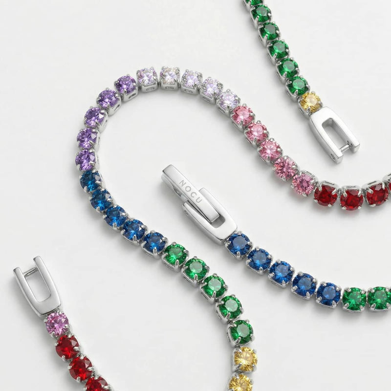 Rhodium x Unicorn Crystal | Tennis Club Bracelet