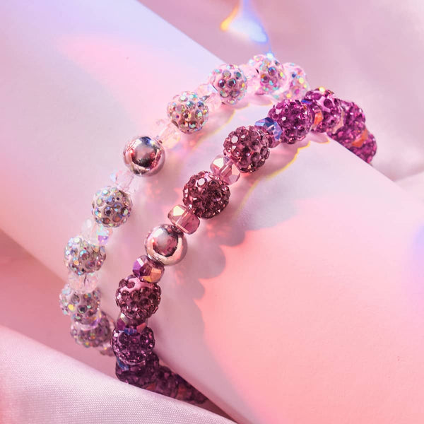 Frozen Plum Crystal Kikiballa Bracelet 2-Set