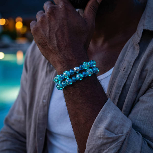 Aquamarine | Firefly Glass x Crystal Swirl Bracelet