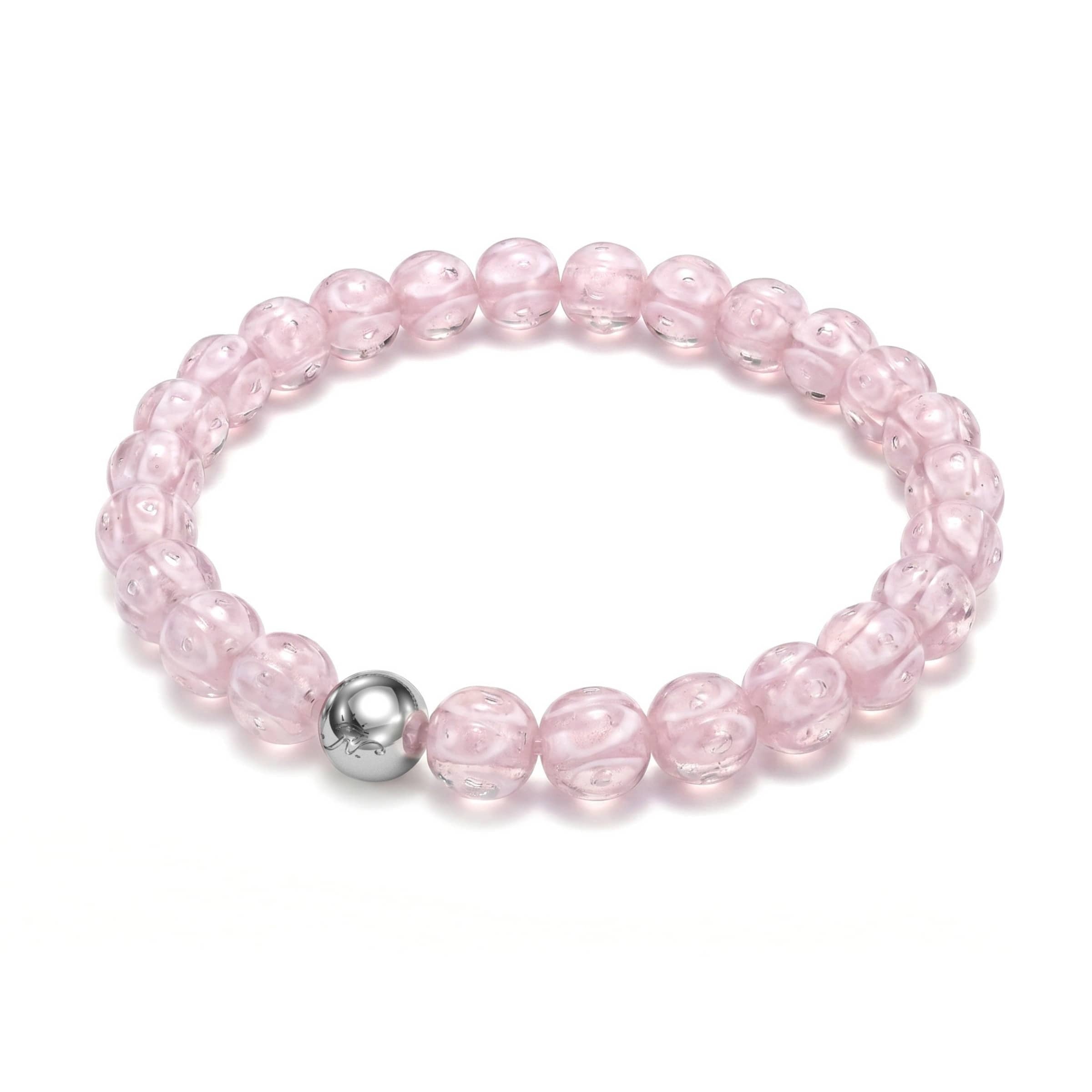 ✧ドゥルージー ピンク 桜瑪瑙 バタフライ スタンド付✧ Pink Wave | Firefly Glass Tide Bracelet– NOGU USA