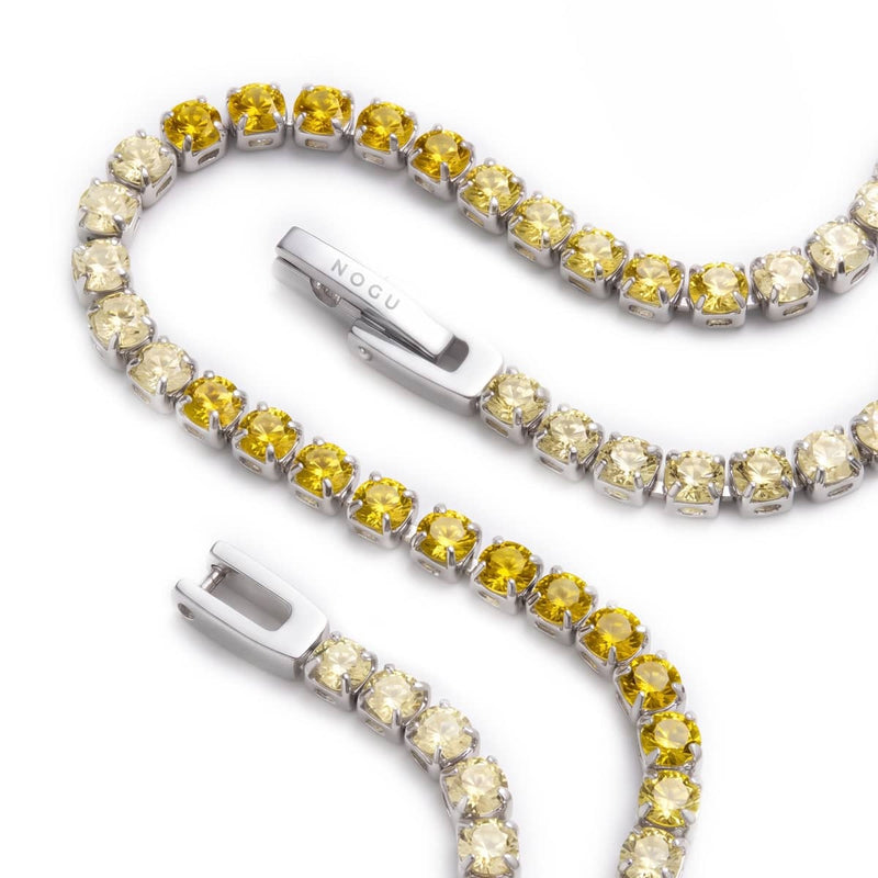 Lemon Ombre Crystal x Rhodium | Tennis Club Bracelet