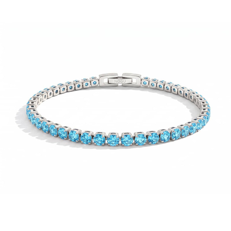 Topaz Crystal x Rhodium | Tennis Club Bracelet