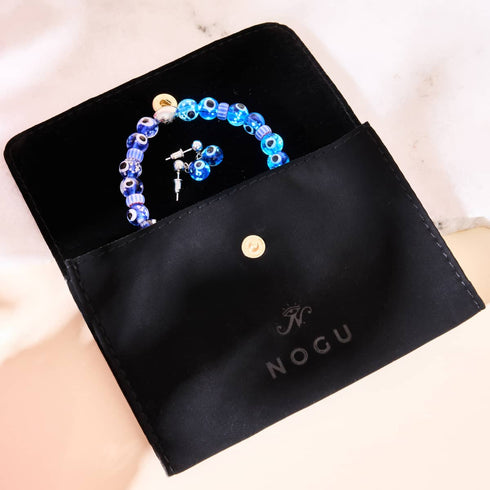 Nazar | .925 Sterling Silver | Firefly Glass Evil Eye Drop Stud Earrings
