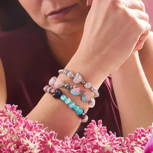 Plum | .925 Sterling Silver | Glowing Gradient Hearts Bracelet