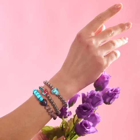 Plum | .925 Sterling Silver | Glowing Gradient Hearts Bracelet