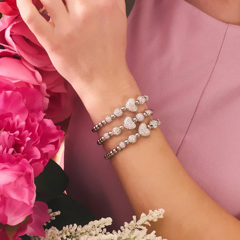 Unicorn White Crystal | Kikiballa Cascade Heart Bracelet