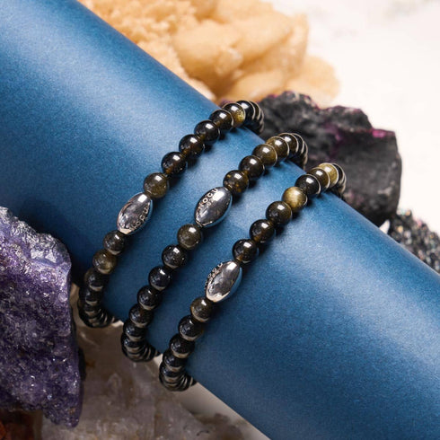 AAA Obsidian | .925 Sterling Silver | Gemstone Bracelet
