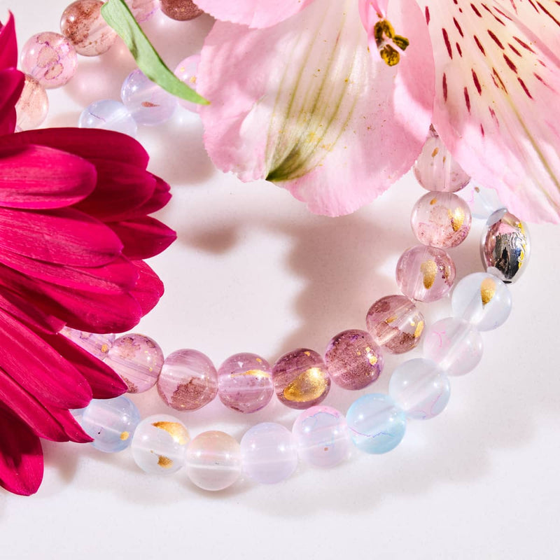 Plum Garden | .925 Sterling Silver | Aurum Glass Bracelet