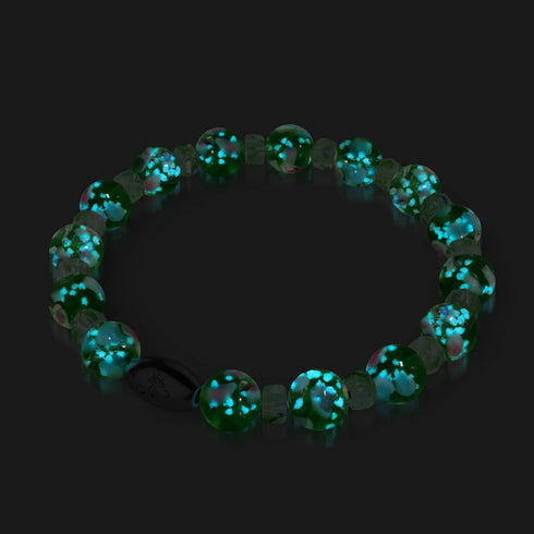Green Orchid | .925 Sterling Silver | Firefly Glass Blossom Bracelet