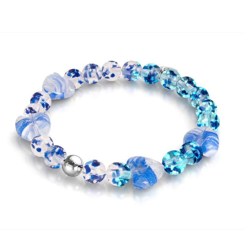 Lapis Flame | Firefly Glass x Murano Glass Hearts Bracelet