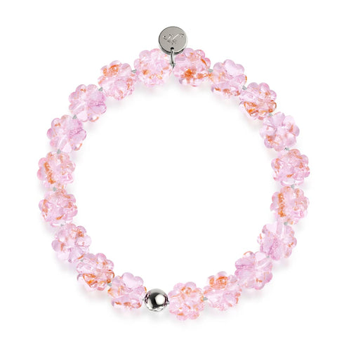 Rosewater | Silver | Firefly Glass Clover Bracelet