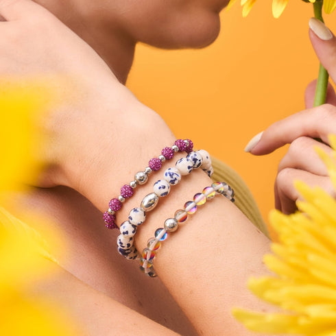 Starlit Waves | .925 Sterling Silver | Firefly Glass Bracelet
