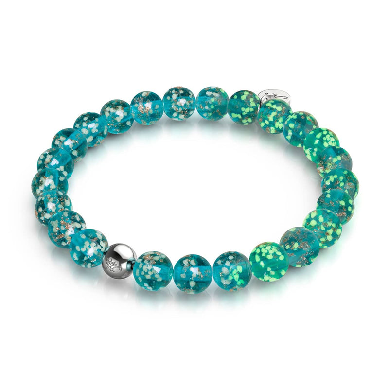 Teal | .925 Sterling Silver | Firefly Glass Bracelet