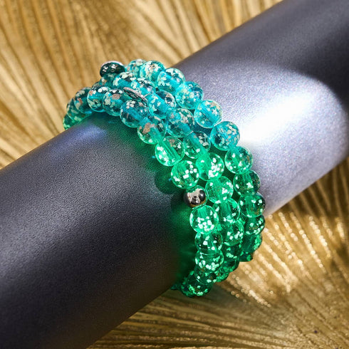 Teal | .925 Sterling Silver | Firefly Glass Bracelet