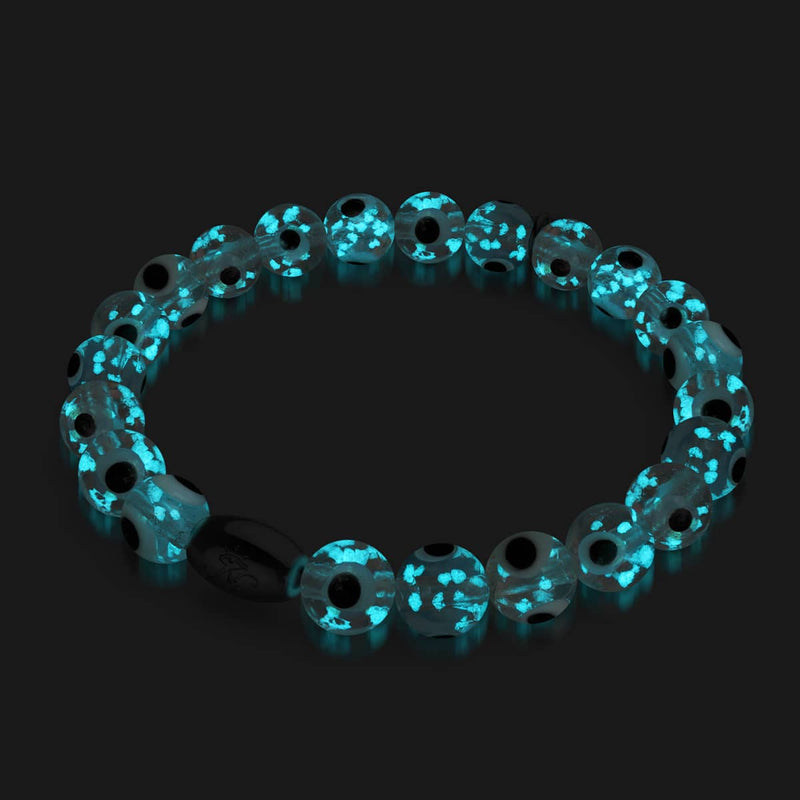 White | .925 Sterling Silver | Firefly Glass Evil Eye Bracelet