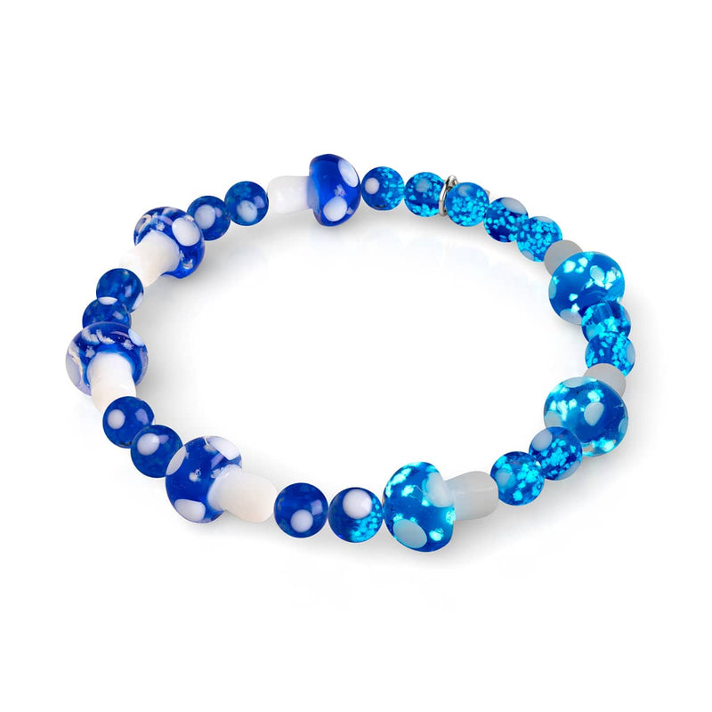 Ultramarine | .925 Sterling Silver | Deluxe Firefly Glass Mushroom Bracelet