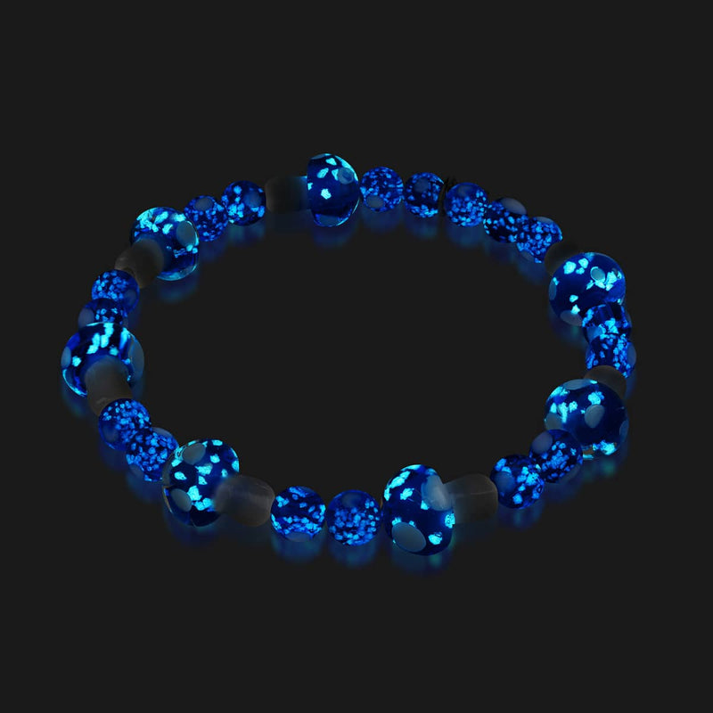 Ultramarine | .925 Sterling Silver | Deluxe Firefly Glass Mushroom Bracelet