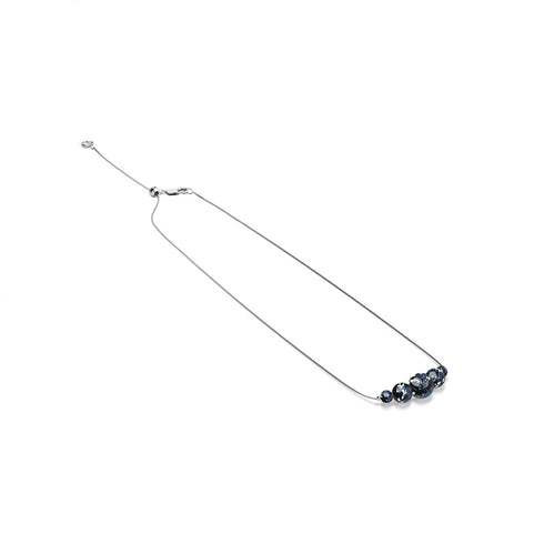 Pitch Black | .925 Sterling Silver | Firefly Glass Infinity Clasp Necklace